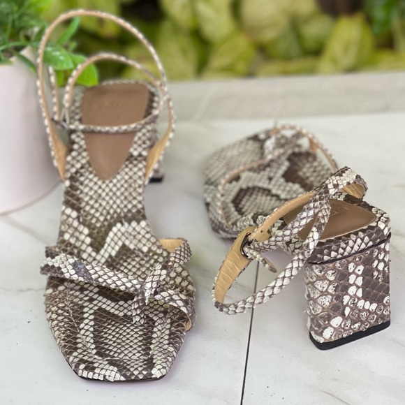 Alexandre Birman Nelly Square 50 Peyton multi Natural Exotic Sandals size 36/6 - Picture 13 of 13